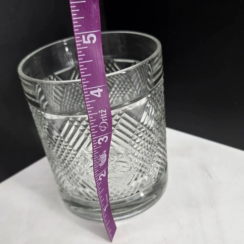 Ralph Lauren Lion Crest Double Old Fashioned Safari Argyle Crystal Whiskey Glass